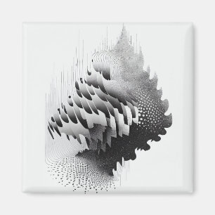 Aimant B&W Illusion optique surréaliste Arbre Abstrait