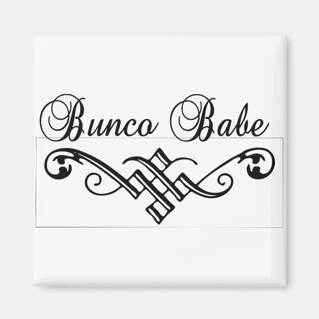 Aimant babe bunco avec lettrage noir (Devant)