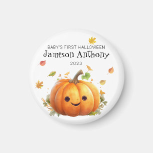 Aimant Baby 1er Halloween mignonne Citrouille et Feuille