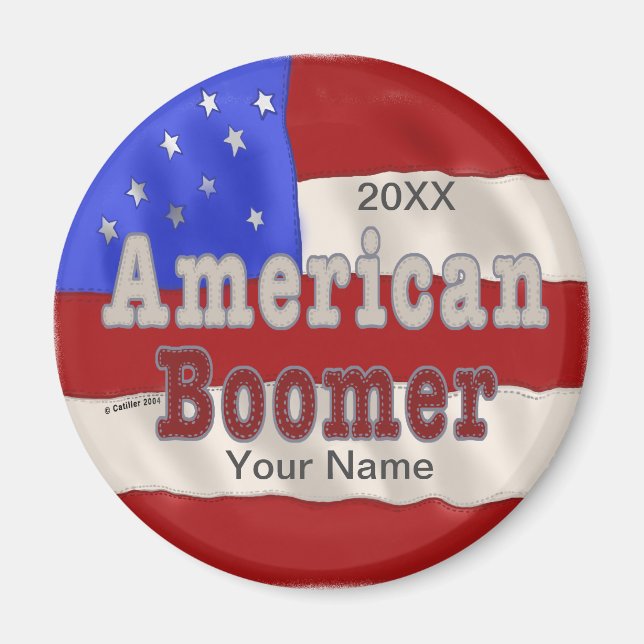 Aimant Baby Boomer nom personnalisé (Devant)