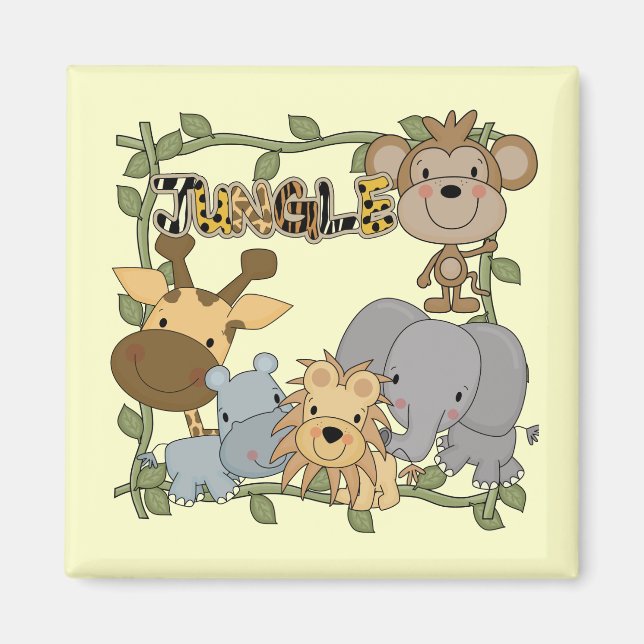 Aimant Baby Jungle Animaux Tshirts et cadeaux (Devant)