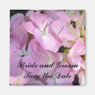 Aimant Baby Pink Hydrangea Enregistrer la date