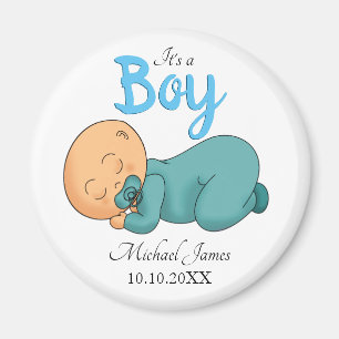 Aimant Baby shower bébé dormant
