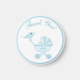 Aimant Baby shower bleu magnétique Merci