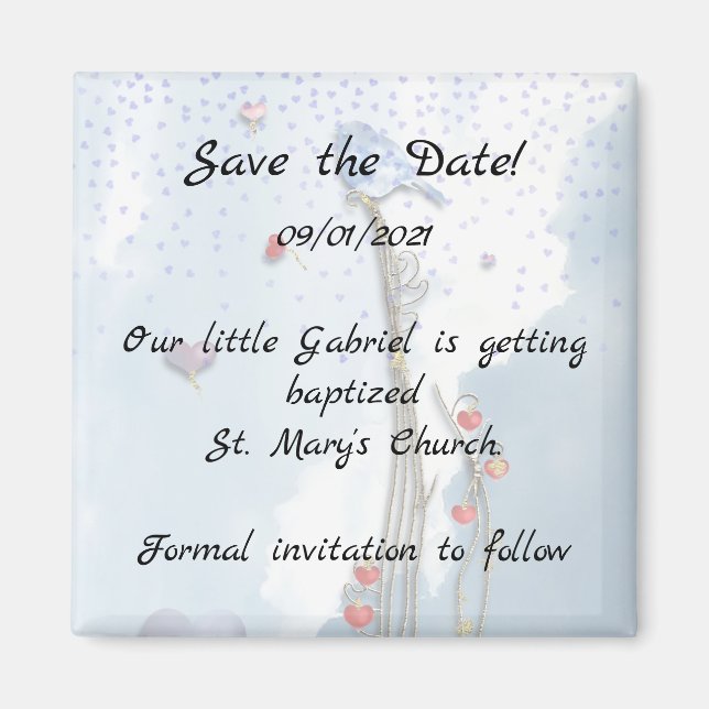 Aimant Baby shower Bluebird (Devant)