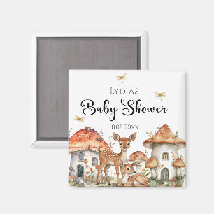 Aimant Baby shower Boho Woodland Forest Animaux