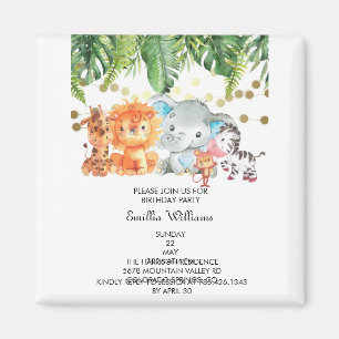 Aimant Baby shower d'aventure pour les animaux des bois