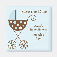 Baby shower de poussette bleue Enregistrer la date