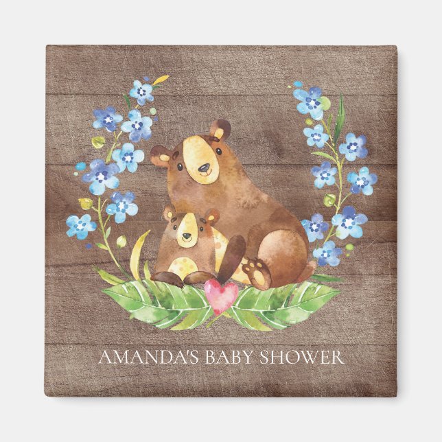 Aimant Baby shower d'ours mignon Favoriser l'aimant (Devant)