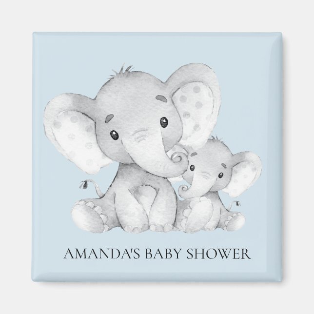 Aimant Baby shower éléphant Favoriser (Devant)