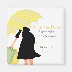 Aimant Baby shower enceinte de maman {jaune}