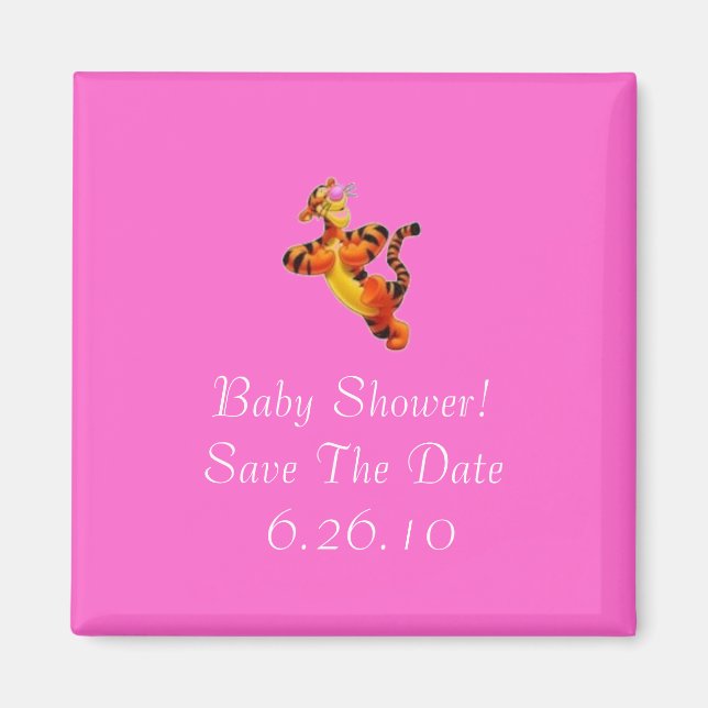 Aimant Baby shower Enregistrer l'aimant de date (Devant)