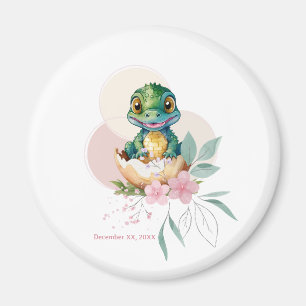 Aimant Baby shower floral d'éclosion d'alligator pour béb
