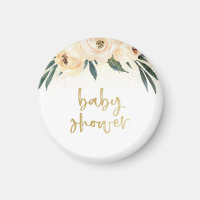 Baby shower Gold Script Blush Rose Floral