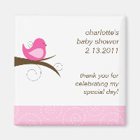 Baby shower personnalisé tourbillonnant d'oiseaux 