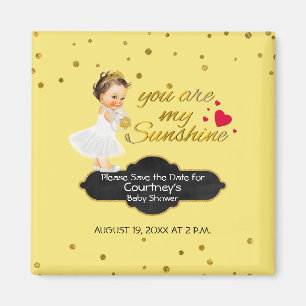 Aimant Baby shower Princesse Enregistrer la date   Mon so