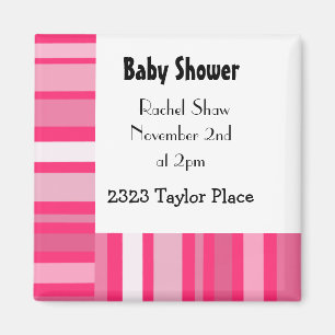 Aimant Baby shower rose moderne