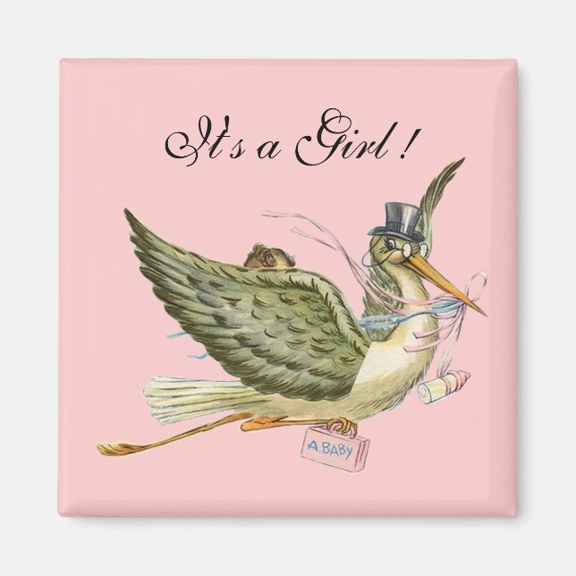 AIMANT BABY SHOWER STORK (Devant)