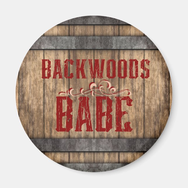 Aimant Backwoods Babe Whiskey Keg (Devant)