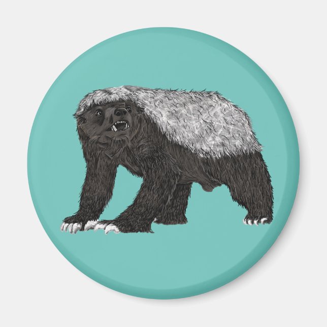 Aimant Badass Honey Badger Nasty Attitude Animal Art (Devant)