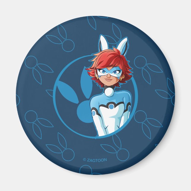 Aimant Badge Bleu Bunnyx (Devant)