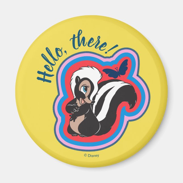 Aimant Badge de fleurs et papillons Bambi (Devant)