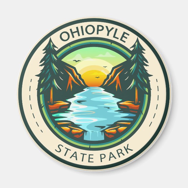 Aimant Badge de l'Ohiopyle State Park Pennsylvania (Devant)