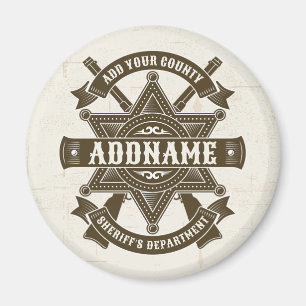 Aimant Badge de Rifles Adjoint Old West Sheriff Personnal