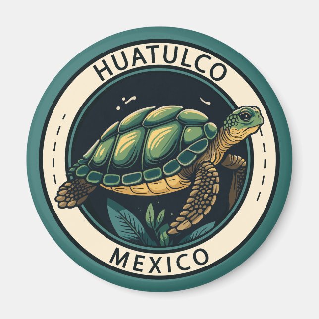 Aimant Badge de tortue Huatulco Mexique (Devant)