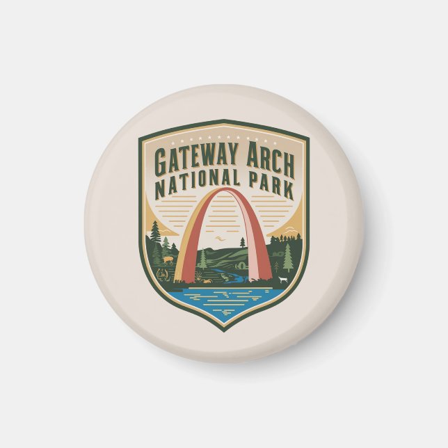Aimant Badge du parc national Gateway Arch (Devant)