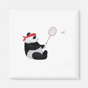 Aimant Badminton Panda Funny Sport Sweet Humour Navette A