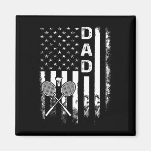 Aimant Badminton Papa américain Drapeau Vintage Noël Noël