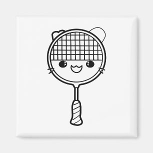 Aimant Badminton Racket Cartoon Look Shuttle Jeu