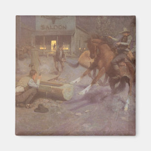 Aimant Bagarre au Roundup Saloon par Bill Gollings