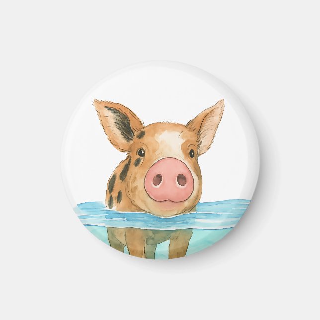 Aimant Bahamas Pig Vacation 2025 Souvenir Famille Cadeau (Devant)