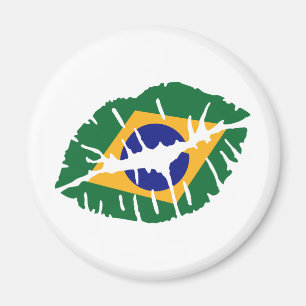 Aimant Baiser de drapeau du Brésil