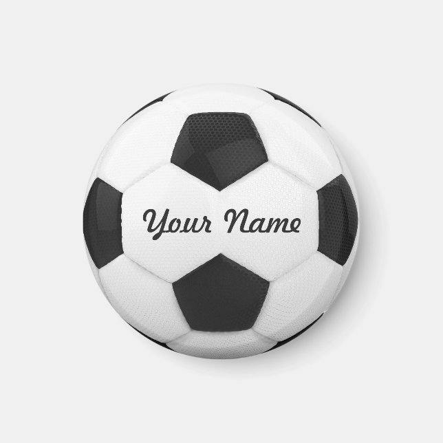 Aimant Bal de soccer Nom personnalisé (Devant)