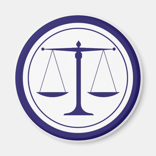 Aimant Balances bleues de la justice Silhouette (Devant)