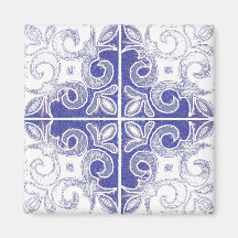 Balayage bleu blanc inspiré par Azulejos portugais