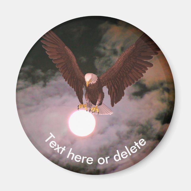 Aimant Bald Eagle Full Moon Fantasy Personalized (Devant)