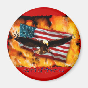 Aimant Bald Eagle & US Flag Collection patriotique