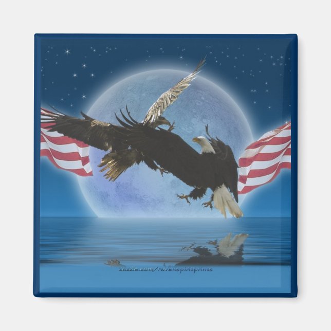Aimant BALD EAGLE & US FLAG Patriot Series (Devant)
