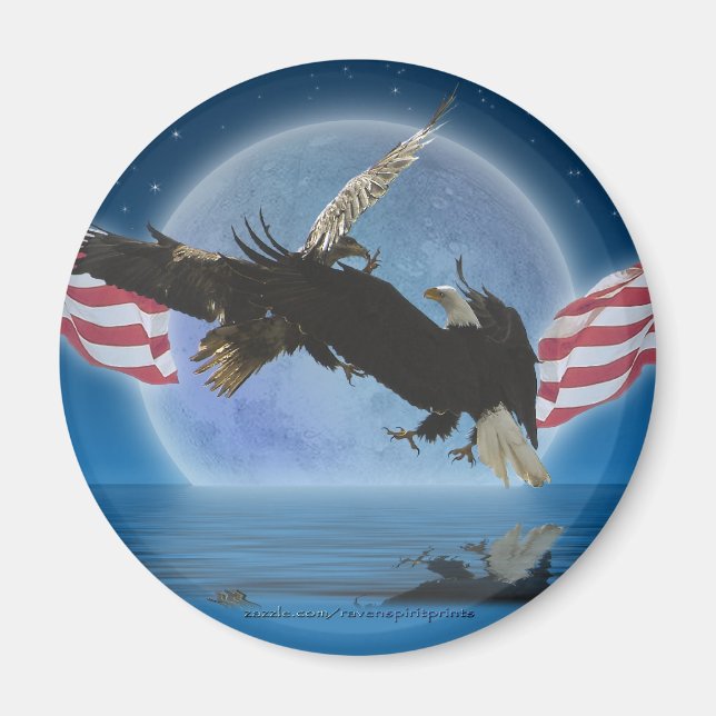 Aimant BALD EAGLE & US FLAG Patriot Series (Devant)