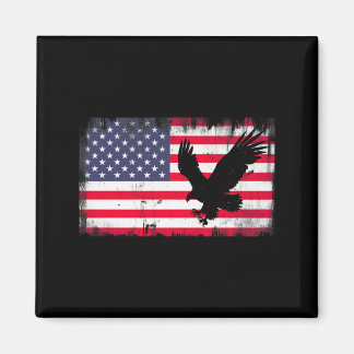 Aimant Bald Eagle Usa Flag Patriotic Fourth Of July Dom