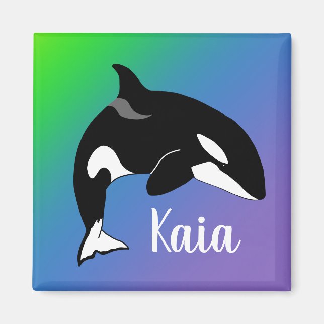 Aimant Baleine tueuse Orca personnalisée (Devant)