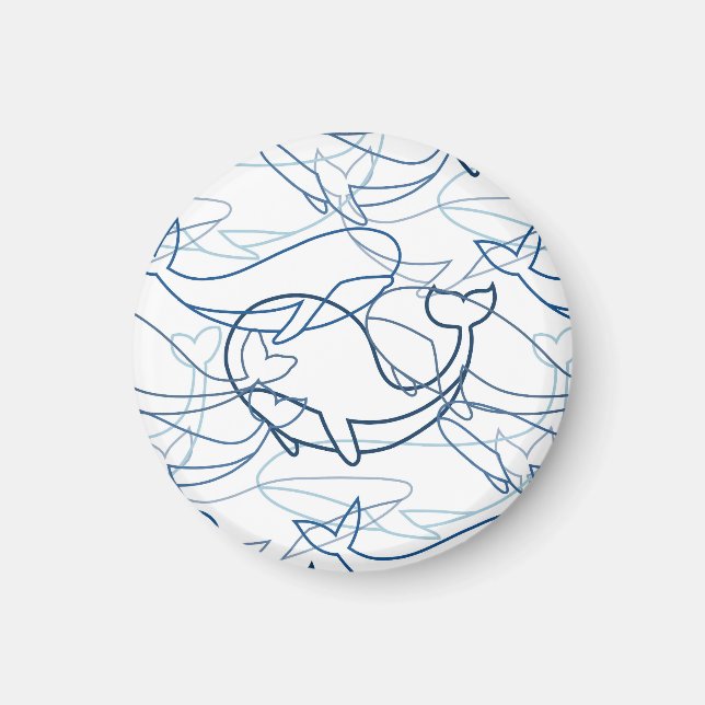 Aimant Baleines de contour (Devant)