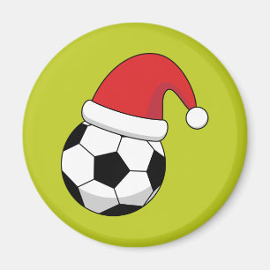 Aimant Balle de football de Noël avec Casquette du Père N
