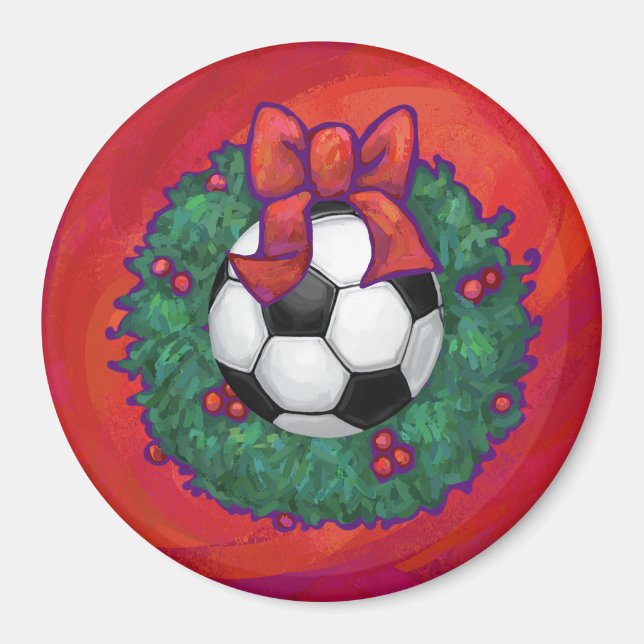 Aimant Balle de football Noël (Devant)