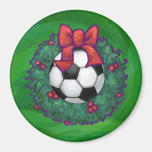 Aimant Balle de football Noël (Devant)