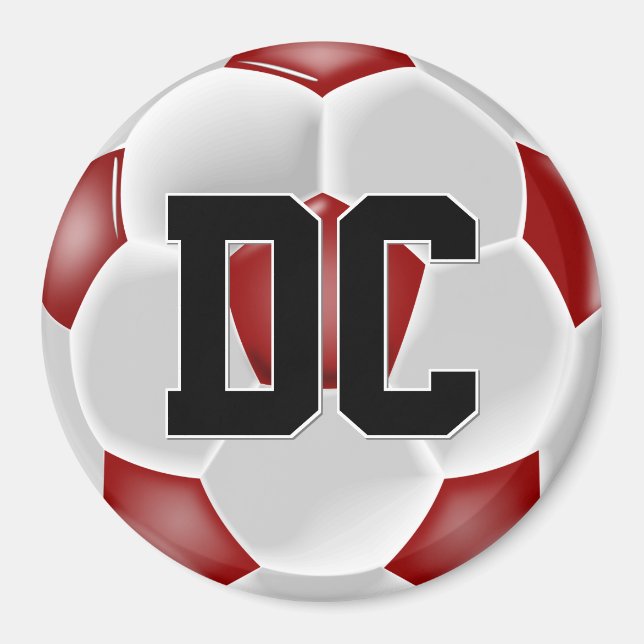 Aimant Balle de Football Rouge Joueur Personnalisé Numéro (Devant)